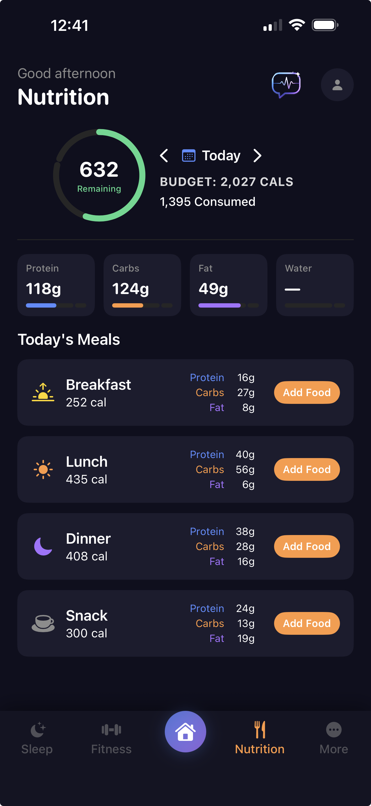 Nutrition Tracking